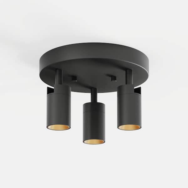 Vidalite Shura Black 3-Light Round Ceiling Light with Rotatable