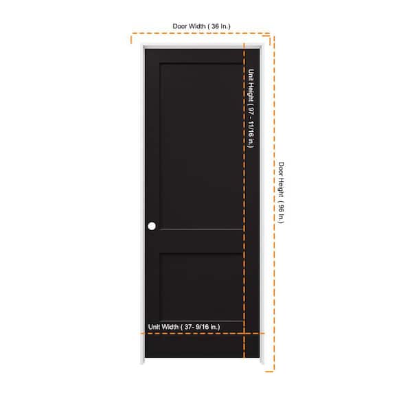 JELD-WEN 36 in. x 96 in. Monroe Black Painted Right-Hand Smooth