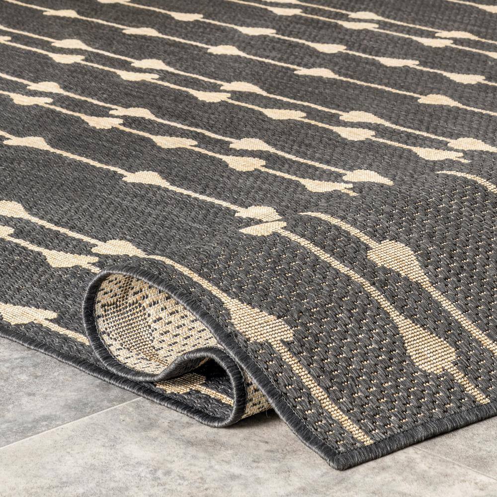 Charcoal Synthetic 62"x24" Easy-Care Indoor/Outdoor Rug