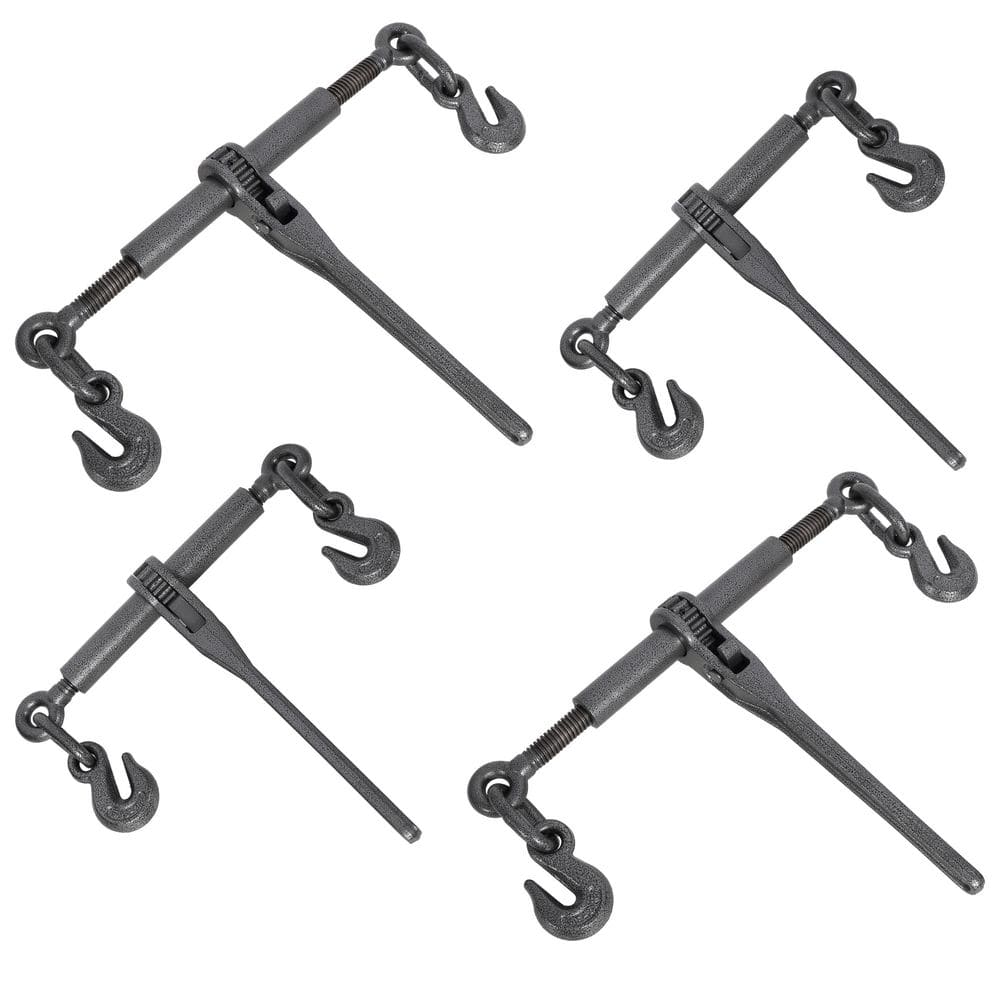 Black Heavy Duty 5/16 in. - 3/8 in. Ratchet Binders, 9200 lbs. Working Load Breaking, G70 Hook Adjustable Length, 4-Pack price history on PriceWatchPro