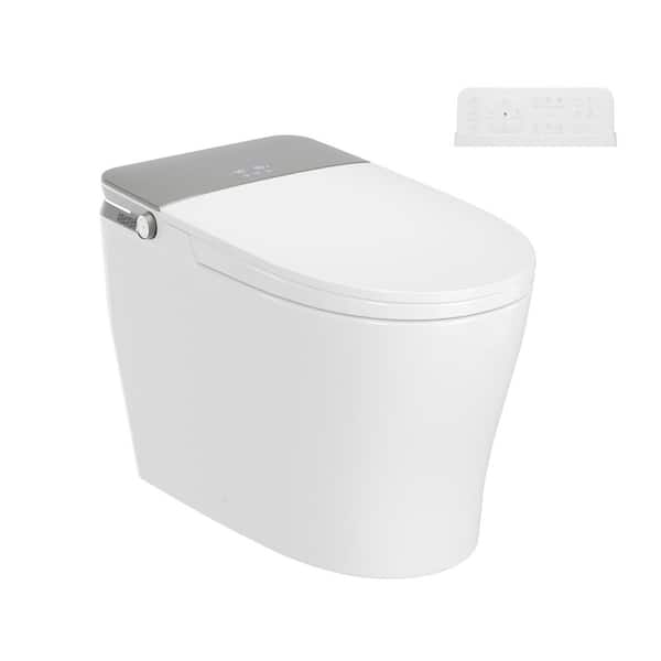 Tankless Elongated ADA Bidet Toilet 1.28 GPF in White with Auto Open/Close, Auto Flush Heated Seat and Map Flush 1000G