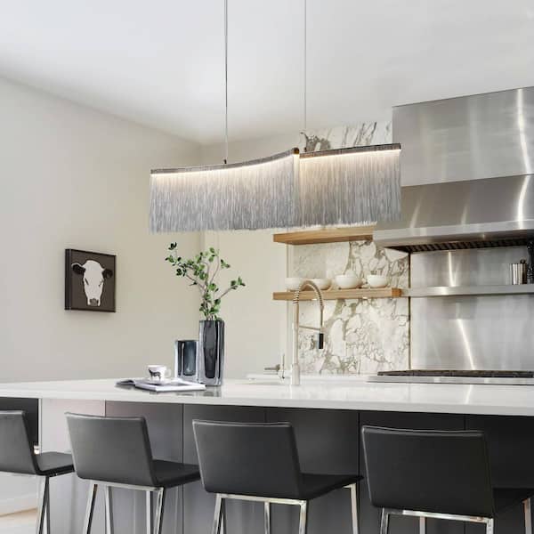 Siouxfalls 2-Light Dimmable Integrated LED Brass Chandelier with Metal Tassel