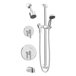 Dia 2-Handle Tub and 1-Spray Shower Trim with 1-Spray Hand Shower in Polished Chrome (Valves not Included)