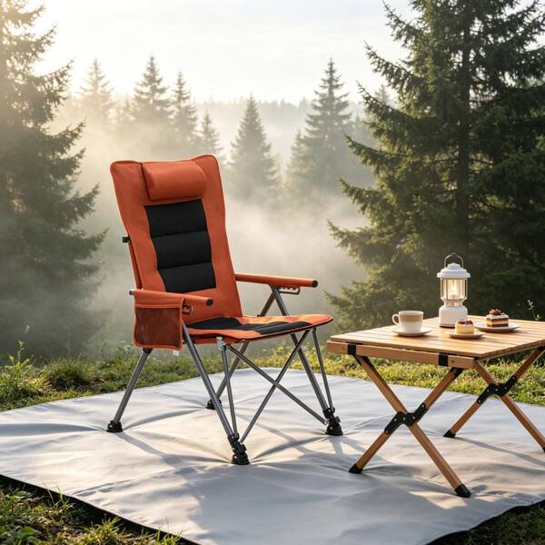 Otryad Orange 5-Position Adjustable Reclining Beach Chair