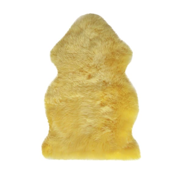 natural Milan Canary 2 ft. x 3 ft. Shearling Single Sheepskin Area Rug