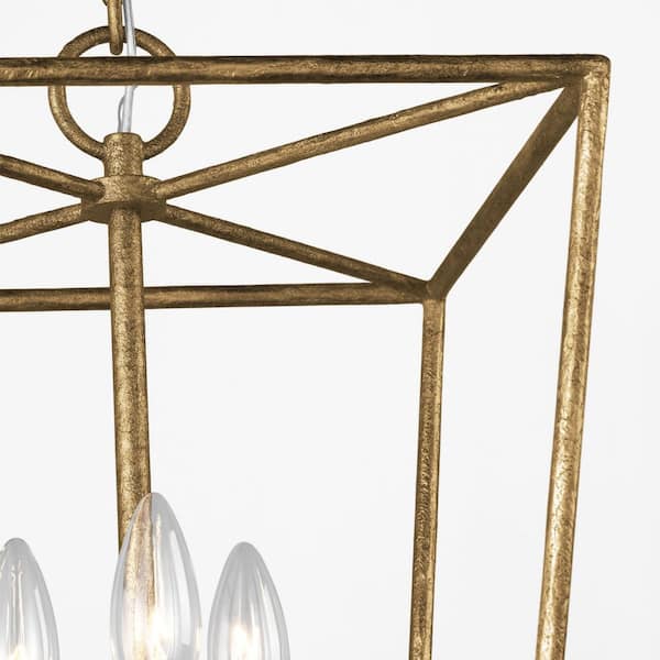 Generation Lighting - Viota Small 3-Light Casted Gild Finish Dining Room Entry Hallway Transitional Pendant Light