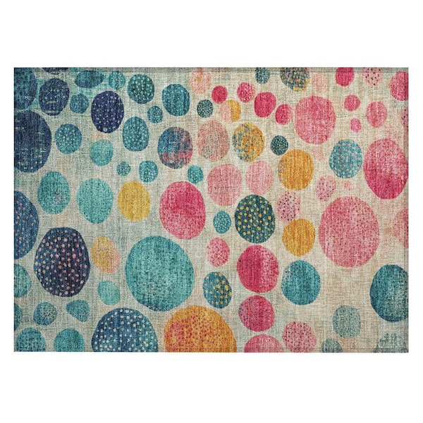 Chantille Machine Washable Indoor/Outdoor Abstract ACN1899 Teal 2 ft. x 3 ft. Accent Rug