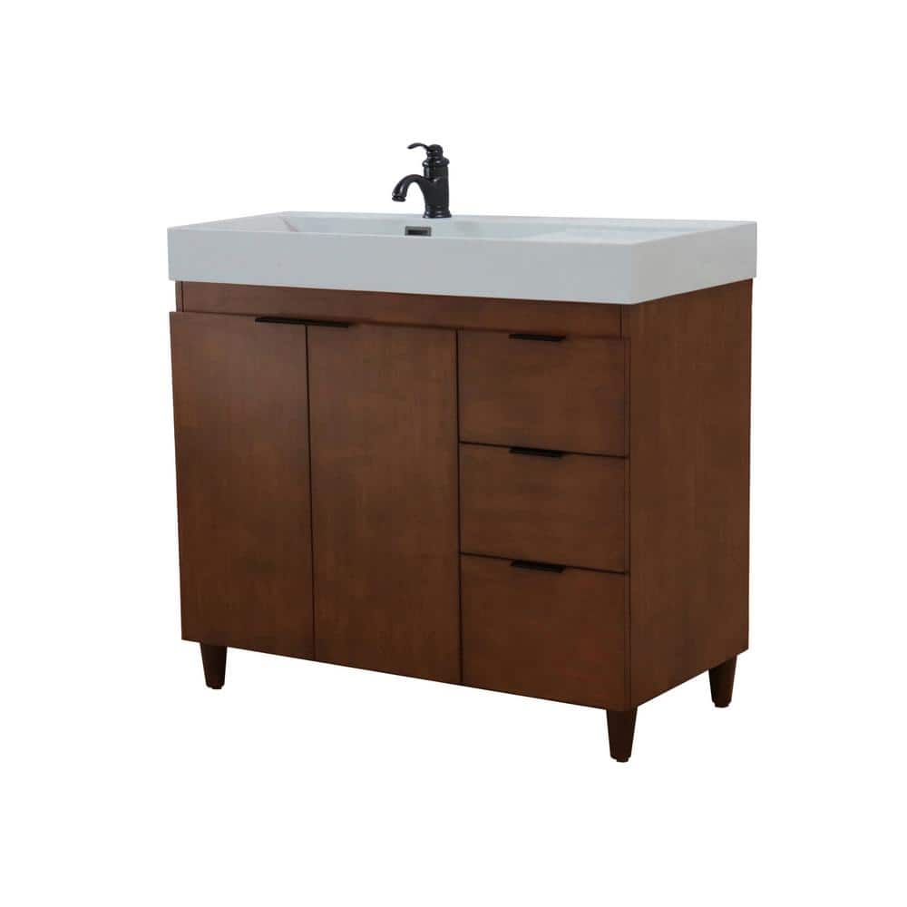 39 Inch Vanity Bellaterra Home 39 in. W x 19 in. D x 36 in. H Single Bath Vanity in ...