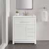 Home Decorators Collection Clady 31 in. Single Sink White Freestanding Bath Vanity with Silver Ash Cultured Marble Top (Assembled) HD2030P2-WH