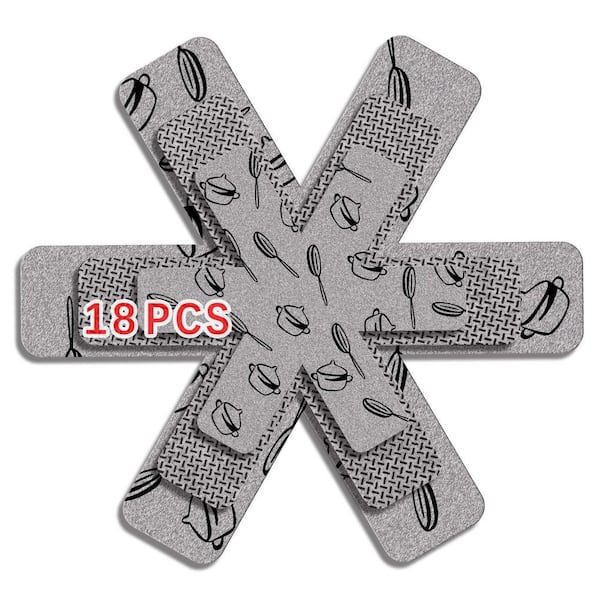 Set of 18 Non-Woven Pan Protectors, 3 Sizes, Anti-Slip Cookware Separators, Avoid Scratches