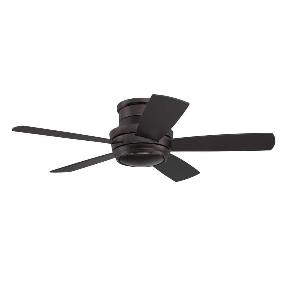 Tempo 44-Inch White Low Profile Ceiling Fan with LED Light and Remote
