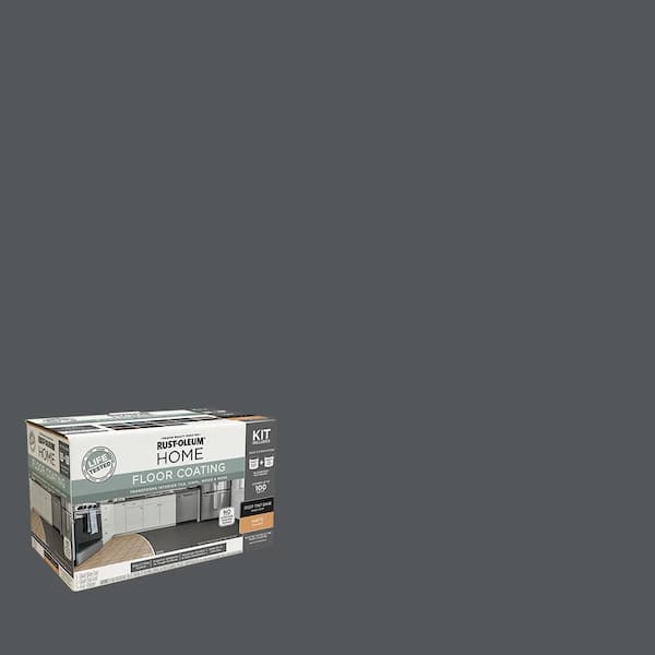 Rust-Oleum Home 1 qt. Charcoal Gray Interior Floor Base Matte Clear Coating Kit