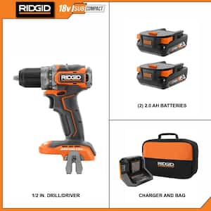 18V Brushless SubCompact Cordless 1/2 in. Drill Driver Kit with (2) 2.0 Ah Battery, Charger and Bag