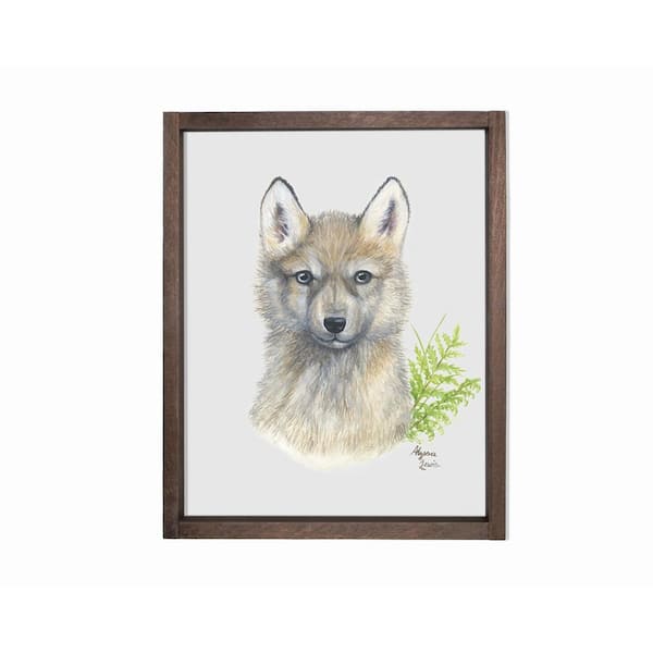 Unbranded Woodland Littles 2 Wolf Farmhouse Decorative Sign 13 in. x 19 in.