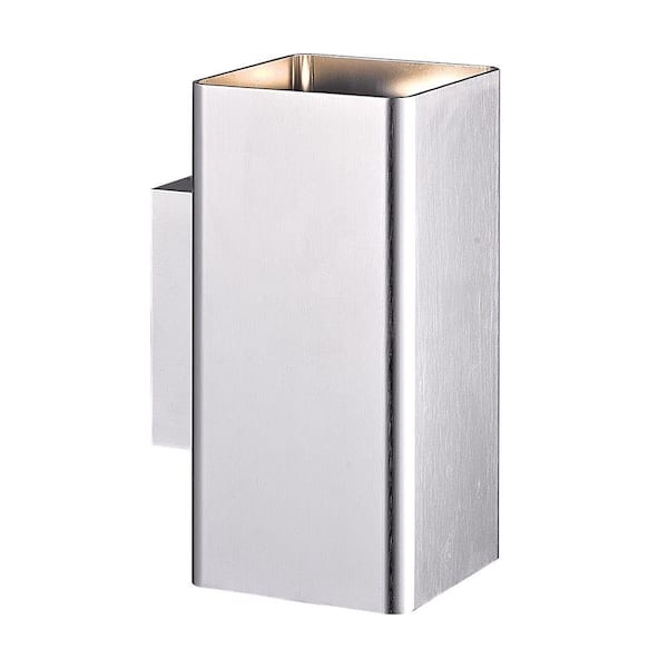 Eurofase Lungo Collection 2-Light Brushed Aluminum Outdoor Wall Lantern Sconce