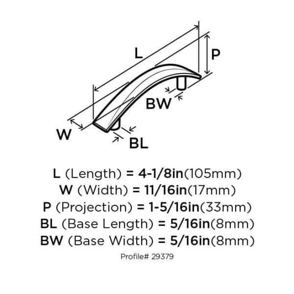Satin Nickel Modern Bar Cabinet Pull with Mounting Hardware