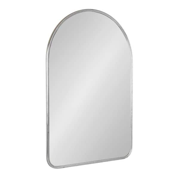 Kate and Laurel Caskill 24.00 in. W x 36.00 in. H Silver Arch Glam Framed Decorative Wall Mirror
