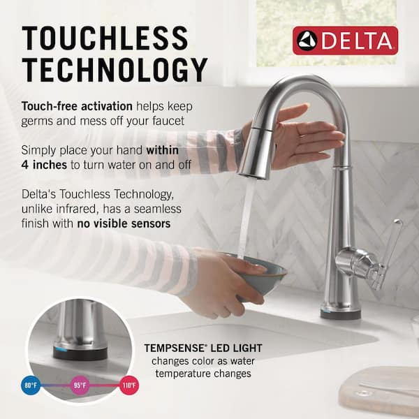Emmeline Touch2O with Touchless Technology Single Handle Bar Faucet in Lumicoat Arctic Stainless