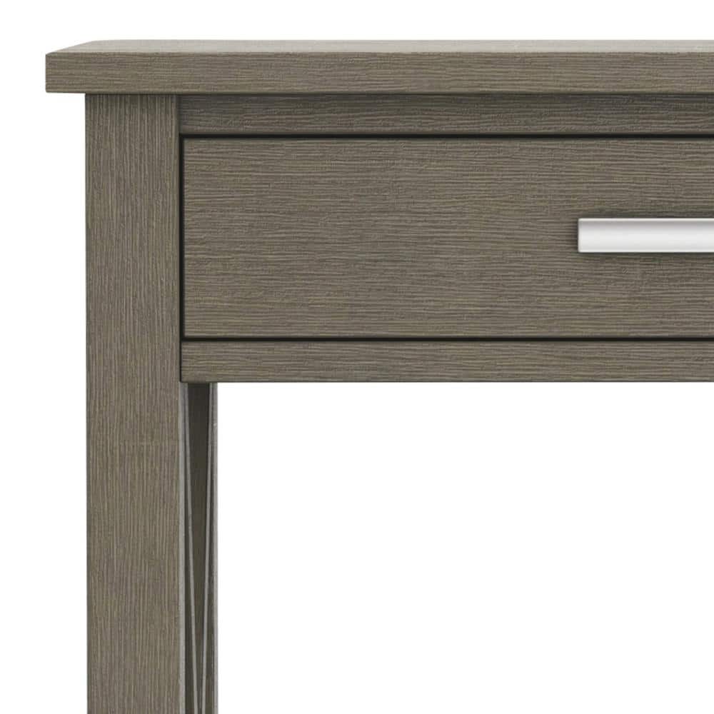 Contemporary Farmhouse Gray Wood Console Table with Storage