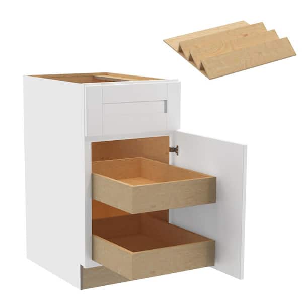 Home Decorators Collection Washington Vesper White Plywood Shaker Assembled Base Kitchen Cabinet Rt 2ROT ST18 W in. 24 D in. 34.5 in. H