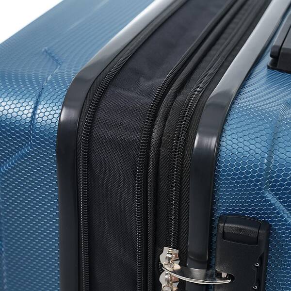 Polibi 29.9 in. Blue ABS Plastic Hardside Suitcase with Spinner