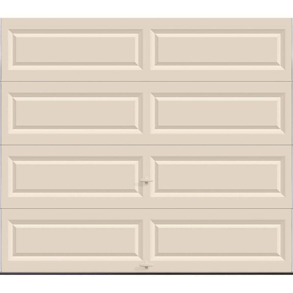 Classic Steel Long Panel 8 ft x 7 ft Non-Insulated   Almond Garage Door wit