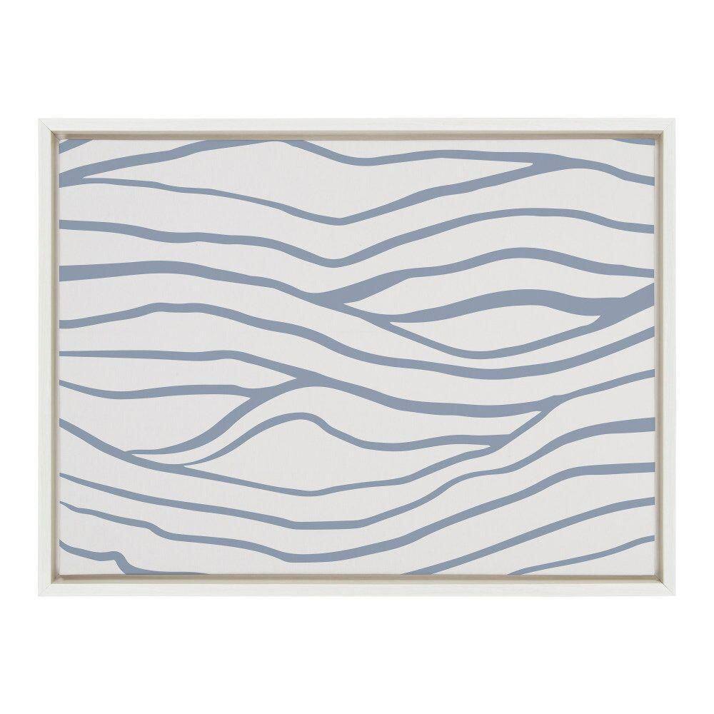 Sylvie Coastal Waves Blue and White Canvas Wall Art