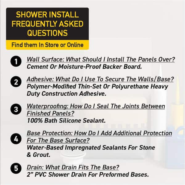 CASTICO - Carrara 32 in. x 60 in. x 84 in. Solid Composite Stone Alcove Shower Kit with Walls and Graphite Pan Base L/R Drain