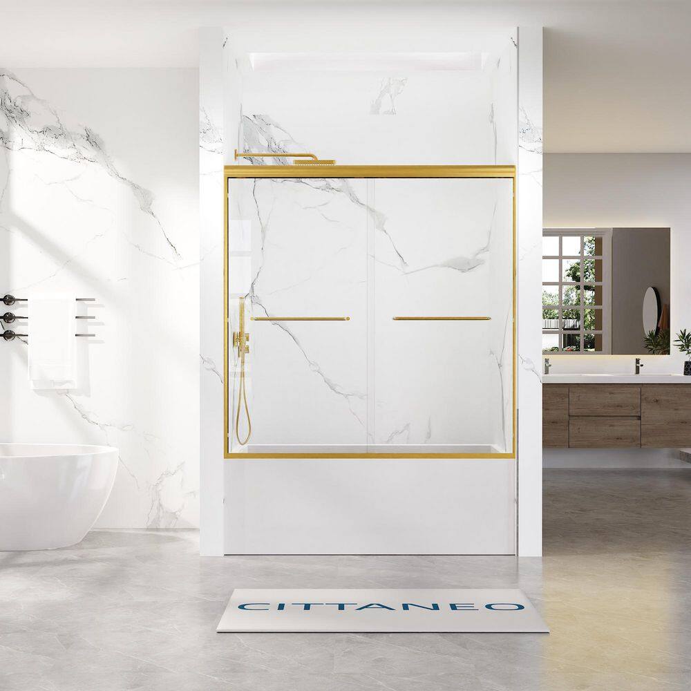 "56""-60"" W X 60"" H Double Sliding Semi Frameless Tub Door, 5/16-Inch (8mm) Tempered Clear Glass" price history on PriceWatchPro