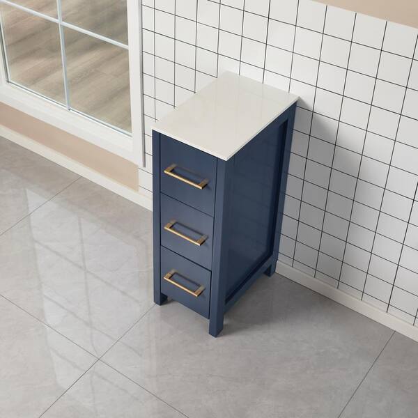 Vanity Art 12 in. W x 18 in. D x 33.5 in. H Bath Vanity Cabinet without Top in Blue