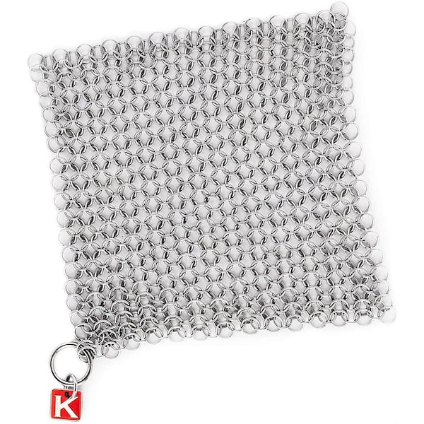 Silver Stainless Steel Cast Iron Cleaner Chainmail Scrubber Home