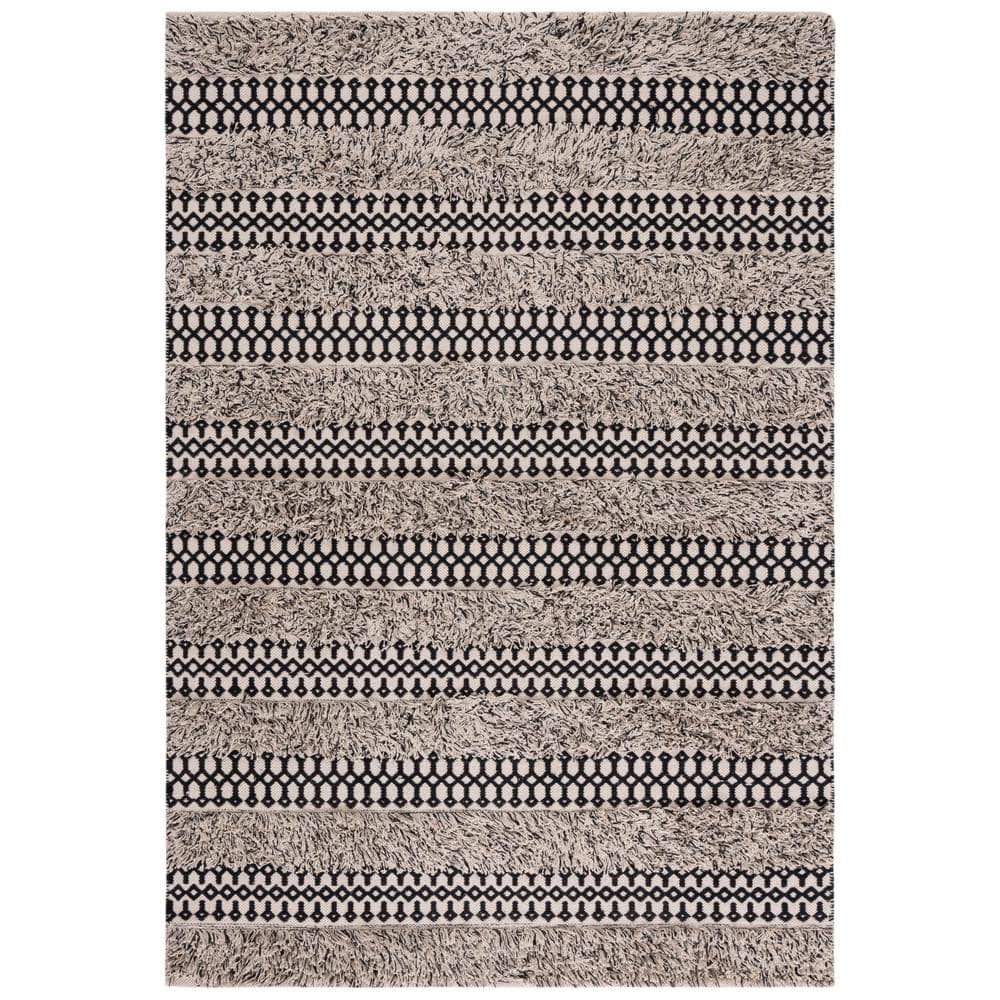 SAFAVIEH Natura Black/Ivory 4 ft. x 6 ft. Abstract Native American Area ...