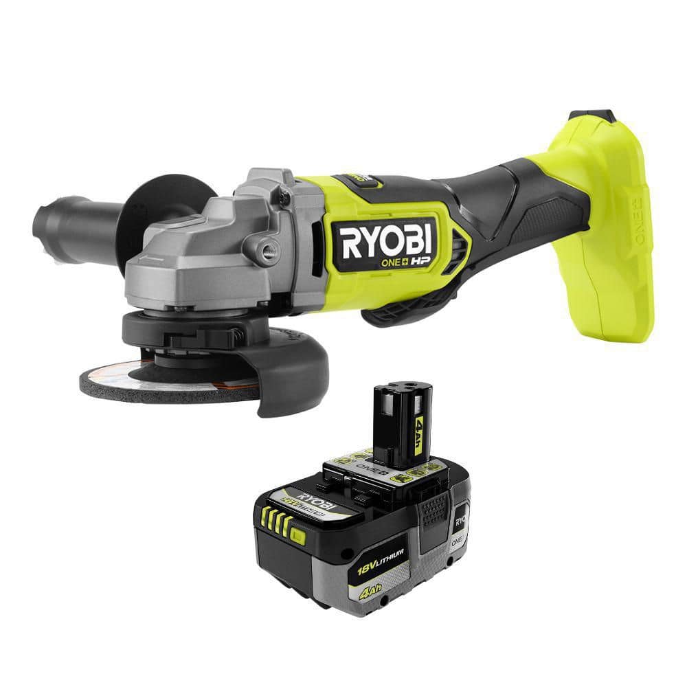 RYOBI ONE+ HP 18V Brushless 4-1/2 in. Angle Grinder with 4.0Ah Battery