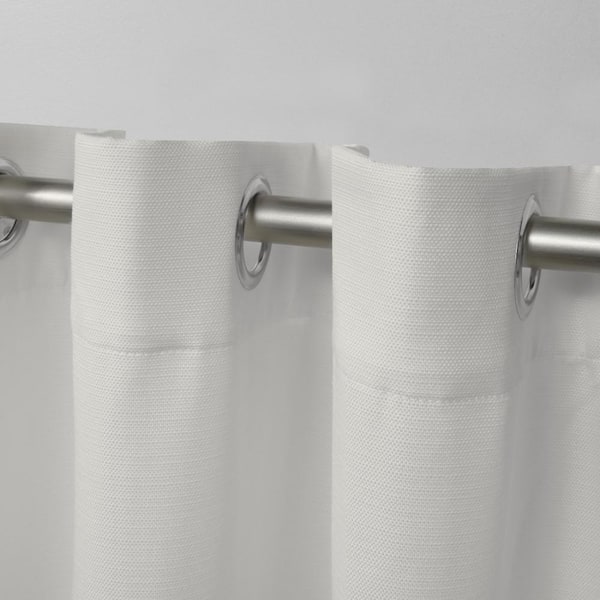 Delano Vanilla Solid Light Filtering Grommet Top Indoor/Outdoor Curtain, 54 in. W x 96 in. L (Set of 2)