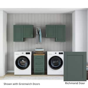 Richmond Aspen Green Plywood Shaker Stock Ready to Assemble Kitchen-Laundry Cabinet Kit 24 in. x 84 in. x 94 in.