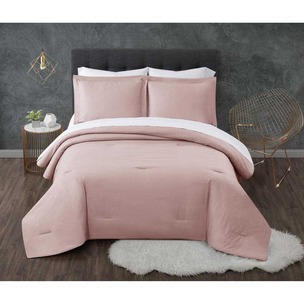 Antimicrobial 5-Piece Blush Seersucker Microfiber Twin Comforter Set price history on PriceWatchPro