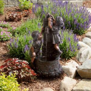 28 in. Boy and Girl Outdoor Fountain