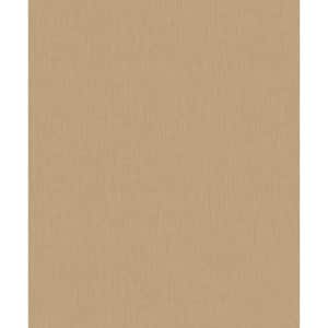 Plain Linen Texture Effect Tan Matte Finish Vinyl on Non-Woven Non-Pasted Wallpaper Roll