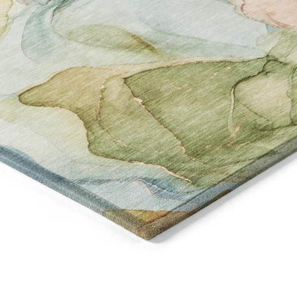 Blue 5 ft. x 8 ft. Abstract Indoor / Outdoor Area Rug