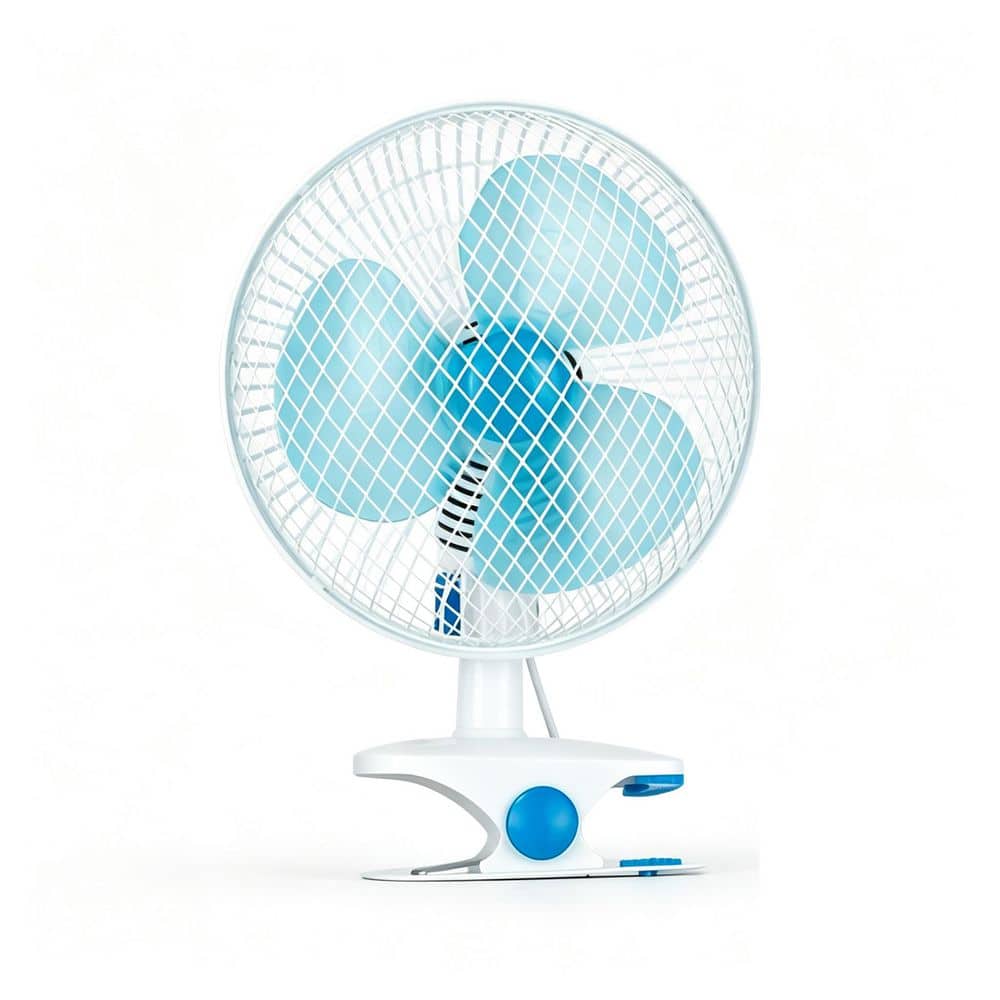 8.66 in. 2 fan speeds Desk Fan in White with Auto Oscillation, Clamp Fan for Office Bedroom Stroller, Safe for Baby price history on PriceWatchPro