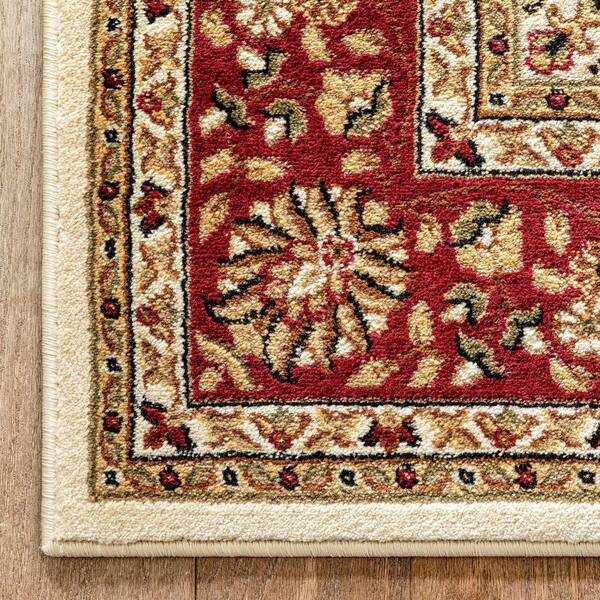 Well Woven Barclay Medallion Kashan Red 9 ft. x 13 ft. Traditional Area Rug  541008 - The Home Depot