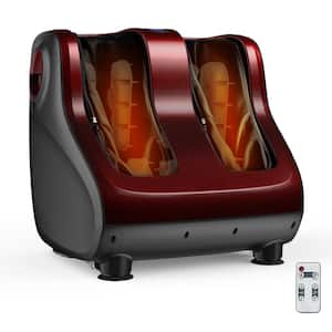 Shiatsu 6-Speed Foot and Calf Massager with/Compression Kneading Heating and Vibrating in Red