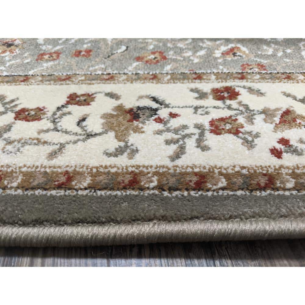 Sage Green Synthetic Reversible Rectangular Area Rug 5' x 7'