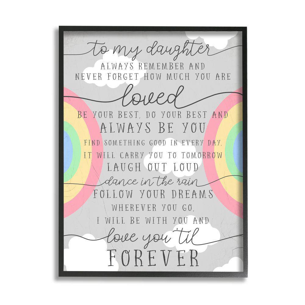 My Daughter You Are Loved Charming Rainbow By Daphne Polselli Framed Print Typography Texturized Art 24 in. x 30 in. price history on PriceWatchPro