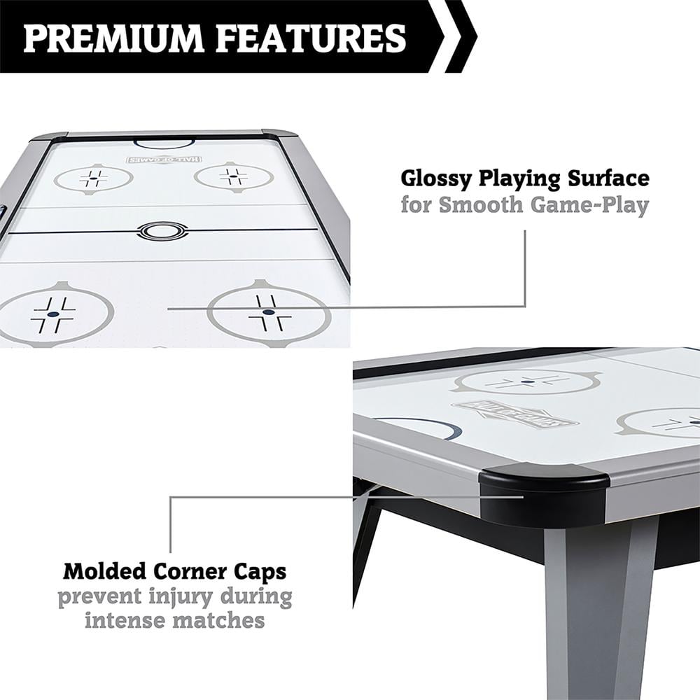 Arctic Rush 7' White and Black Air Hockey Table