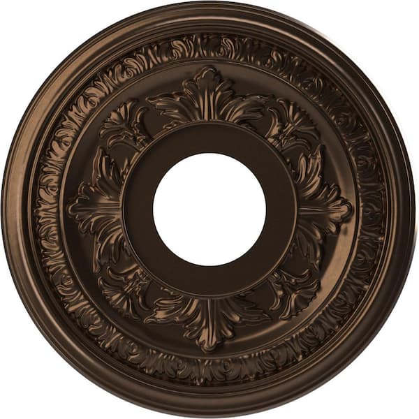 13 in. O.D. x 3-1/2 in. I.D. x 3/4 in. P Baltimore Thermoformed PVC Ceiling Medallion in Metallic Antique Brass