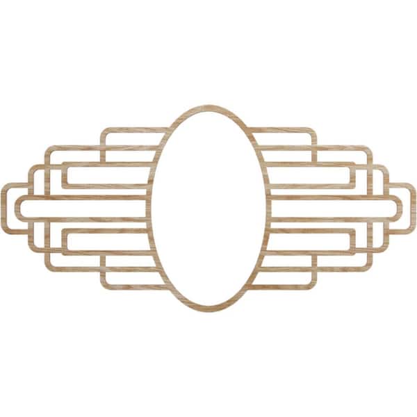Ekena Millwork 32 in. x 16 in. x 1/4 in. Elizabeth Wood Fretwork Pierced Ceiling Medallion, Red Oak