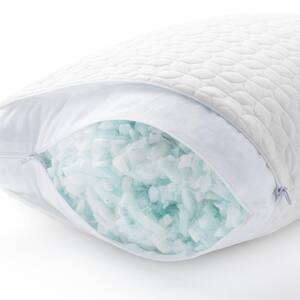 Fiber and Shredded Foam Pillow with Zippered Inner Cover