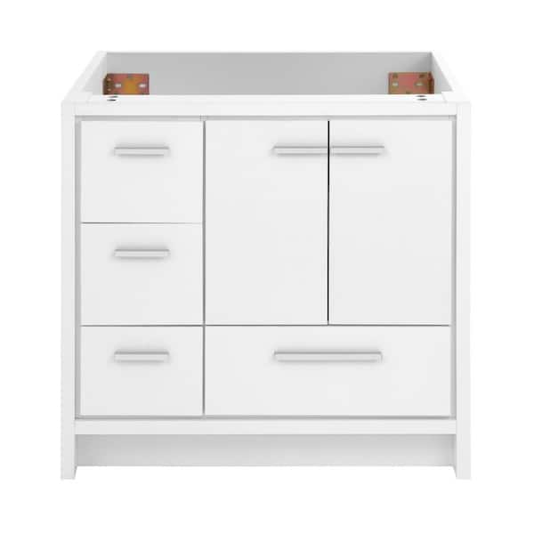 Swiss Madison Virage 36 in. W x 18.5 in. D x 33.5 in. H Bath Vanity Cabinet without Top in White