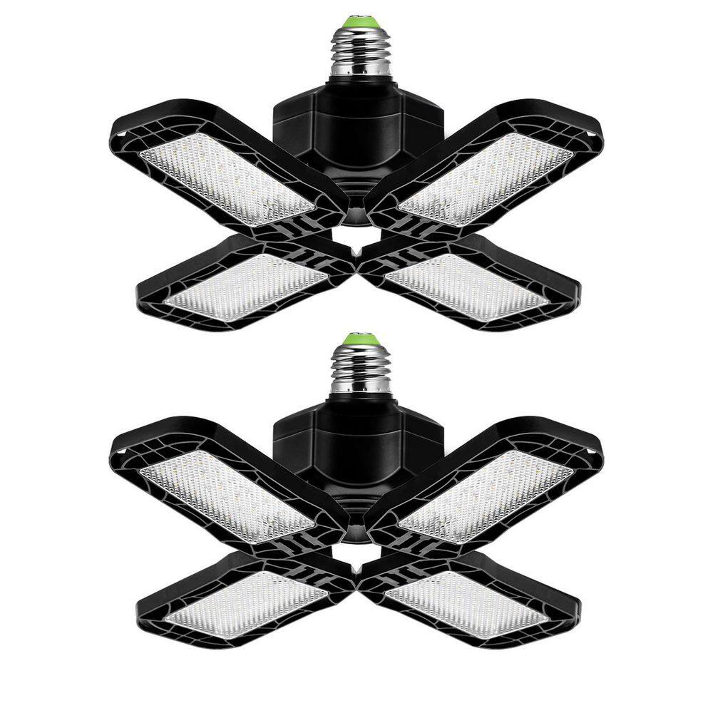 YANSUN 80Watt Black Deformable LED Adjustable Garage Light SemiFlush